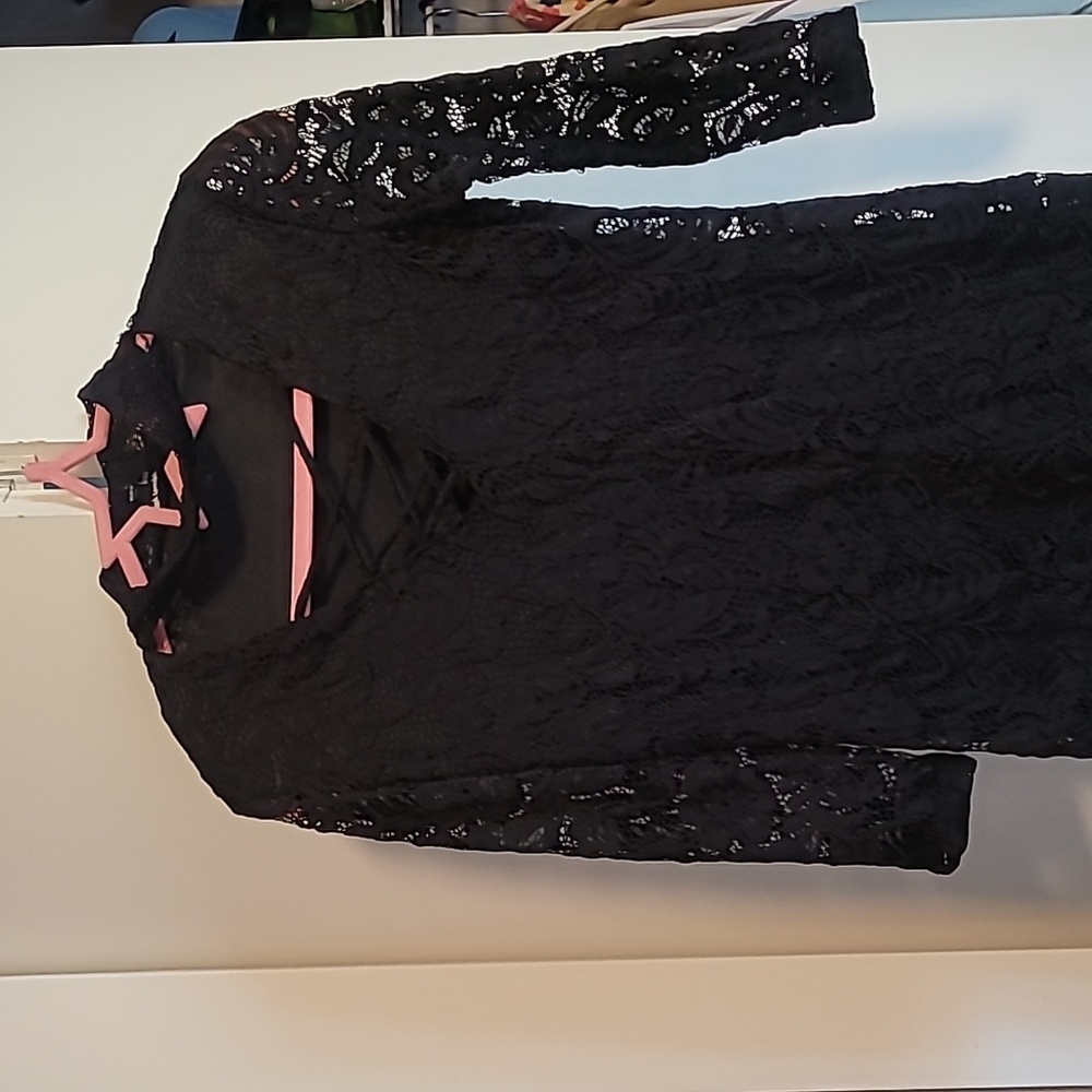 Black lace mini